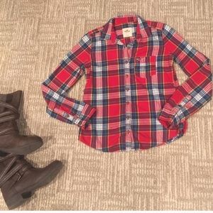 HOLLISTER | Red, blue, yellow Flannel
